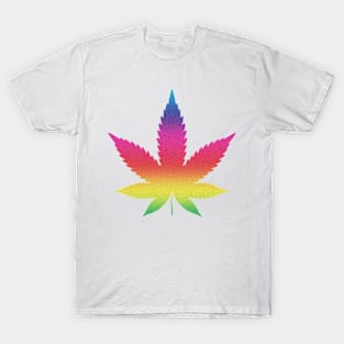 Rainbow Marijuana Leaf - Cannabis T-Shirt